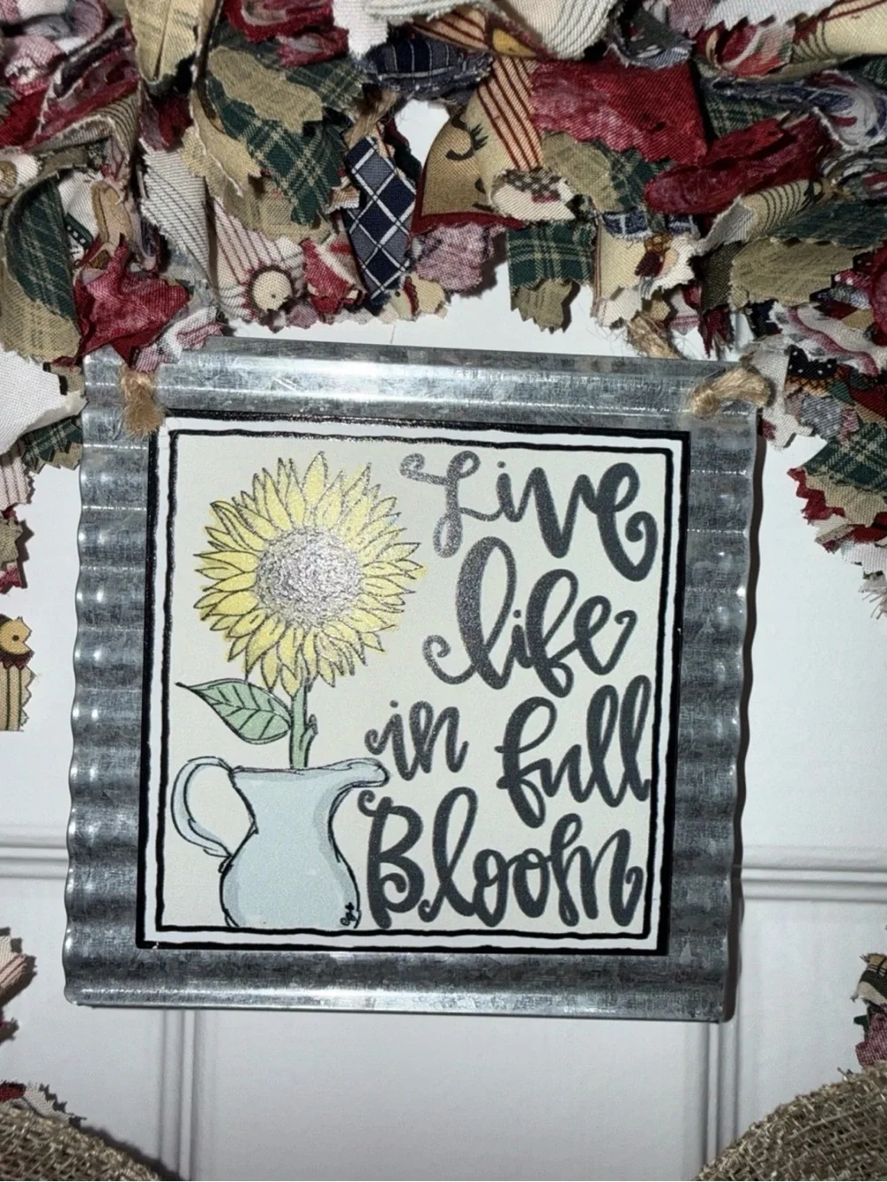 Handmade Rag Wreath Grandmacore Cottage Eclectic 
